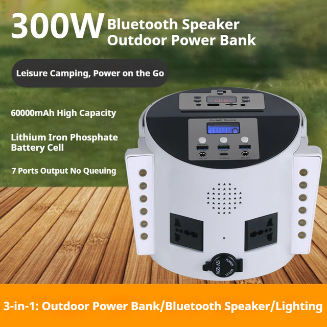  3-in-1 Outdoor Power Station, Speaker & Lighting