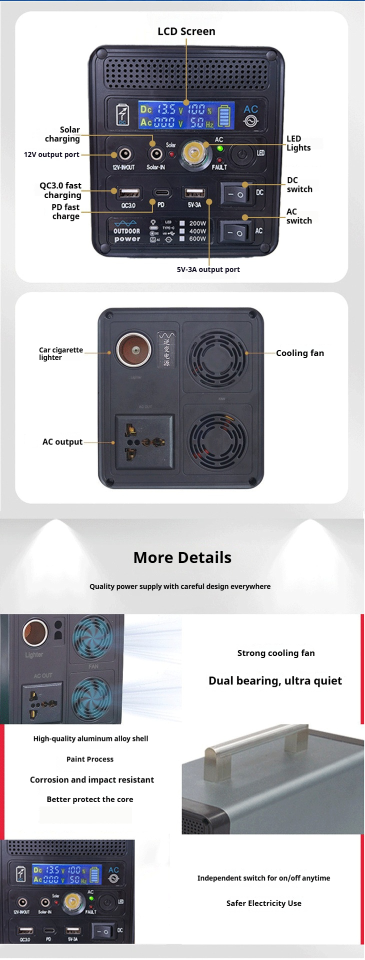 Outdoor Power Supply Aluminum Shell 600W (3)
